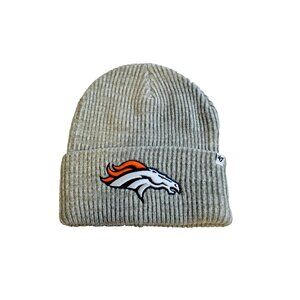 Denver Broncos 47 NFL Team Apparel Knit Hat Beanie Grey